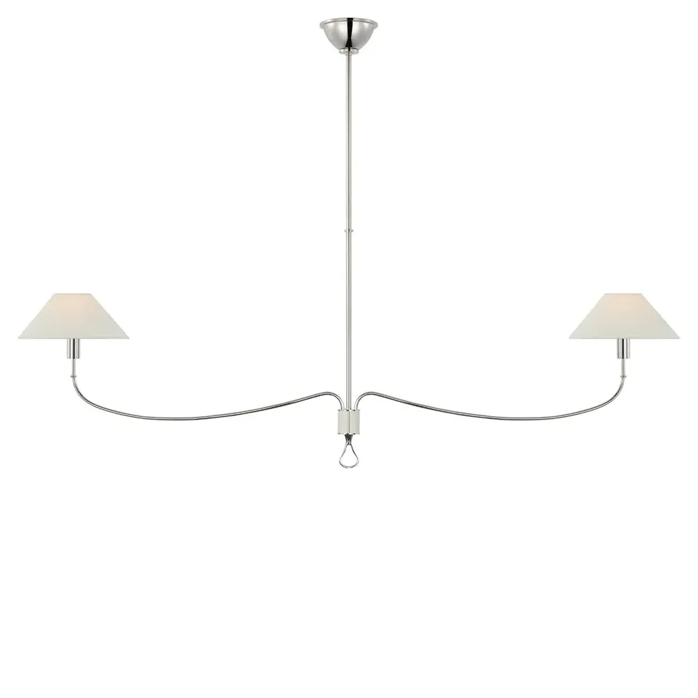 Griffin Linear Chandelier - Polished Nickel, Brass