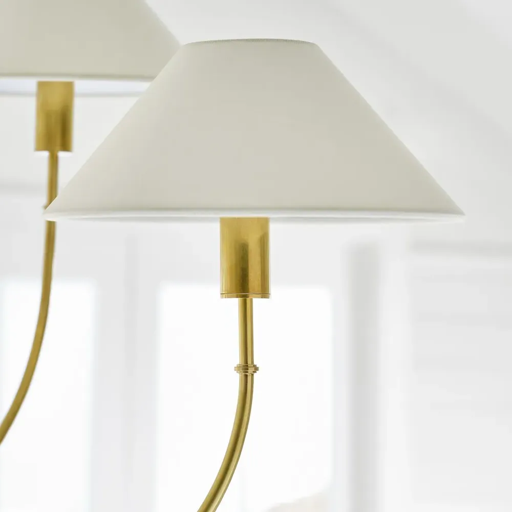 Griffin Staggered Tail Chandelier - Antique Brass, Leather