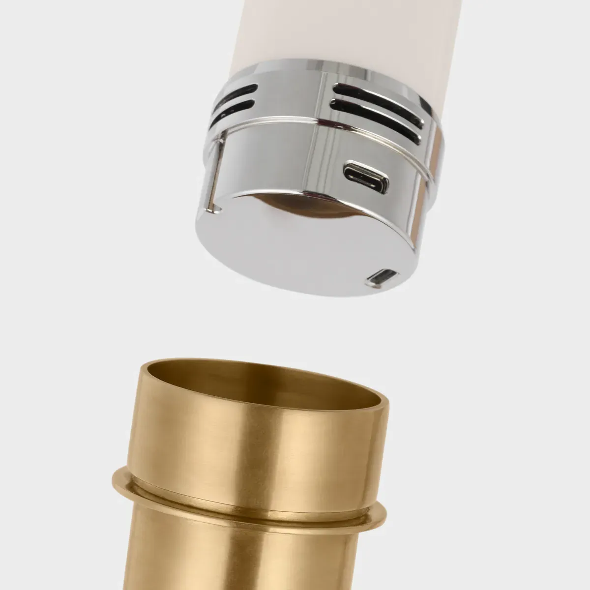 Hackney Cordless Bridge Arm Floor Lamp - Antique Brass, Metal