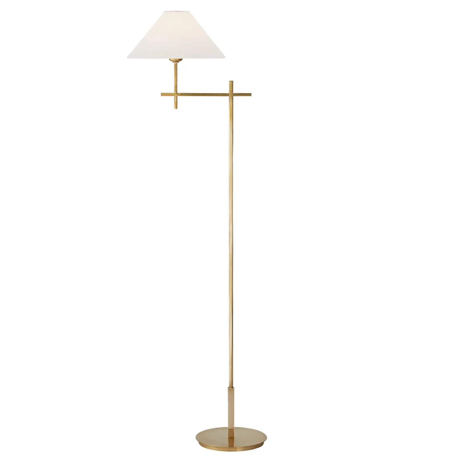 Hackney Cordless Bridge Arm Floor Lamp - Antique Brass, Metal image