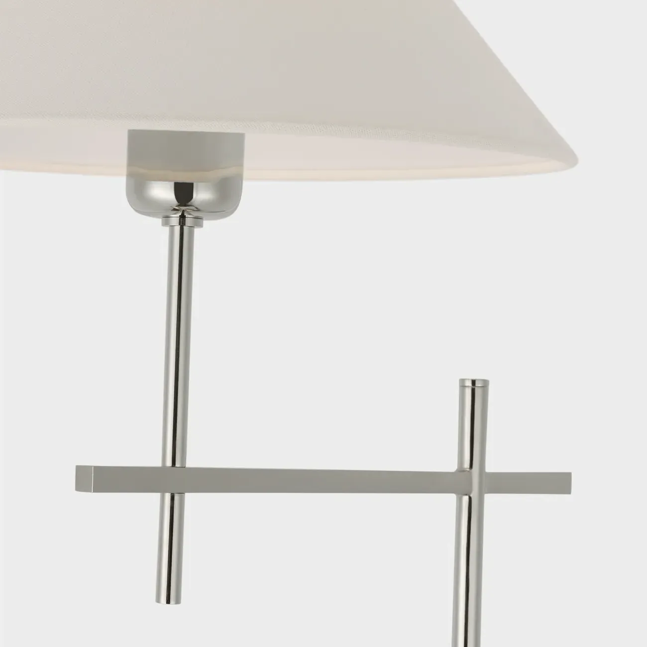 Hackney Cordless Bridge Arm Floor Lamp - Polished Nickel, Metal