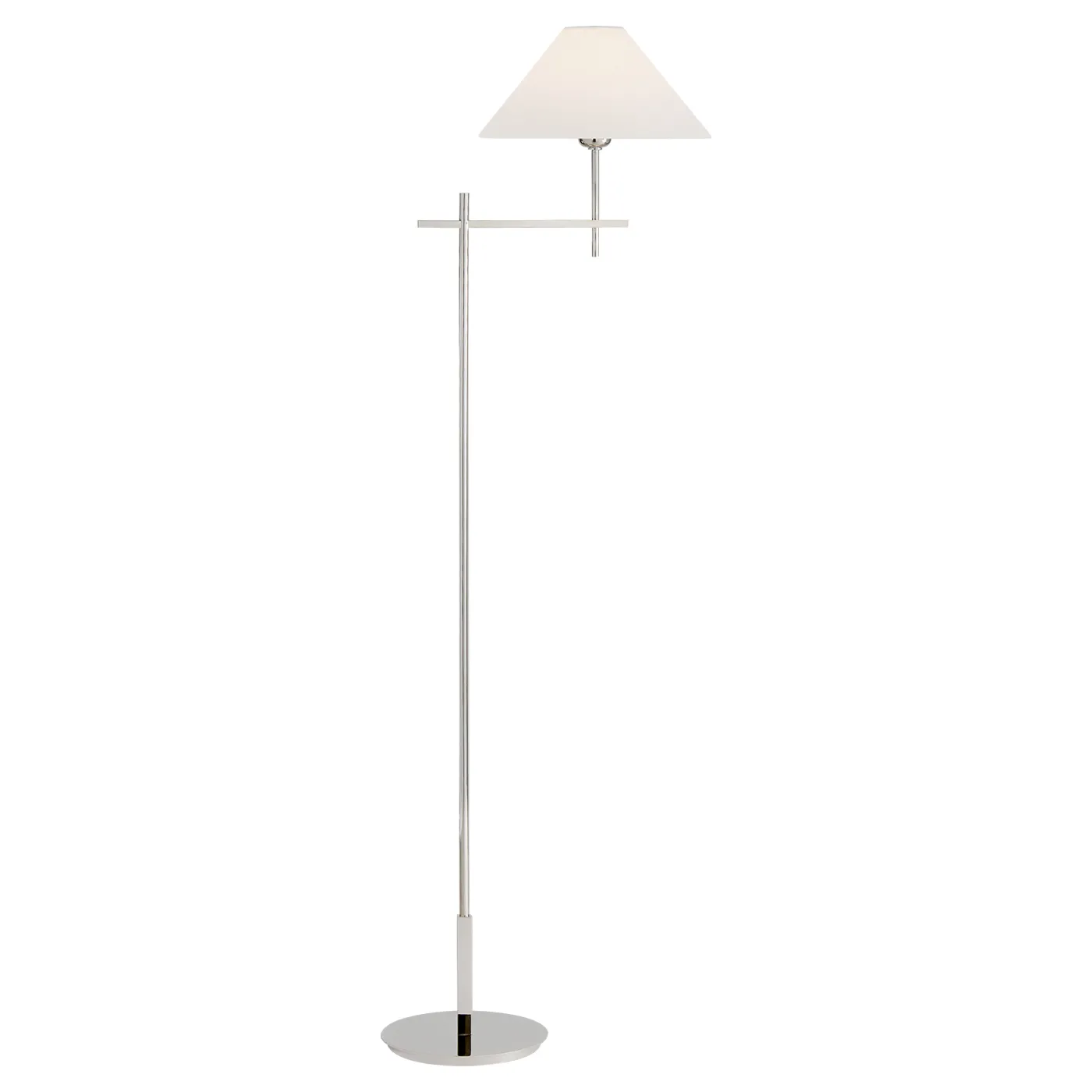 Hackney Floor Lamp - Polished Nickel, Metal