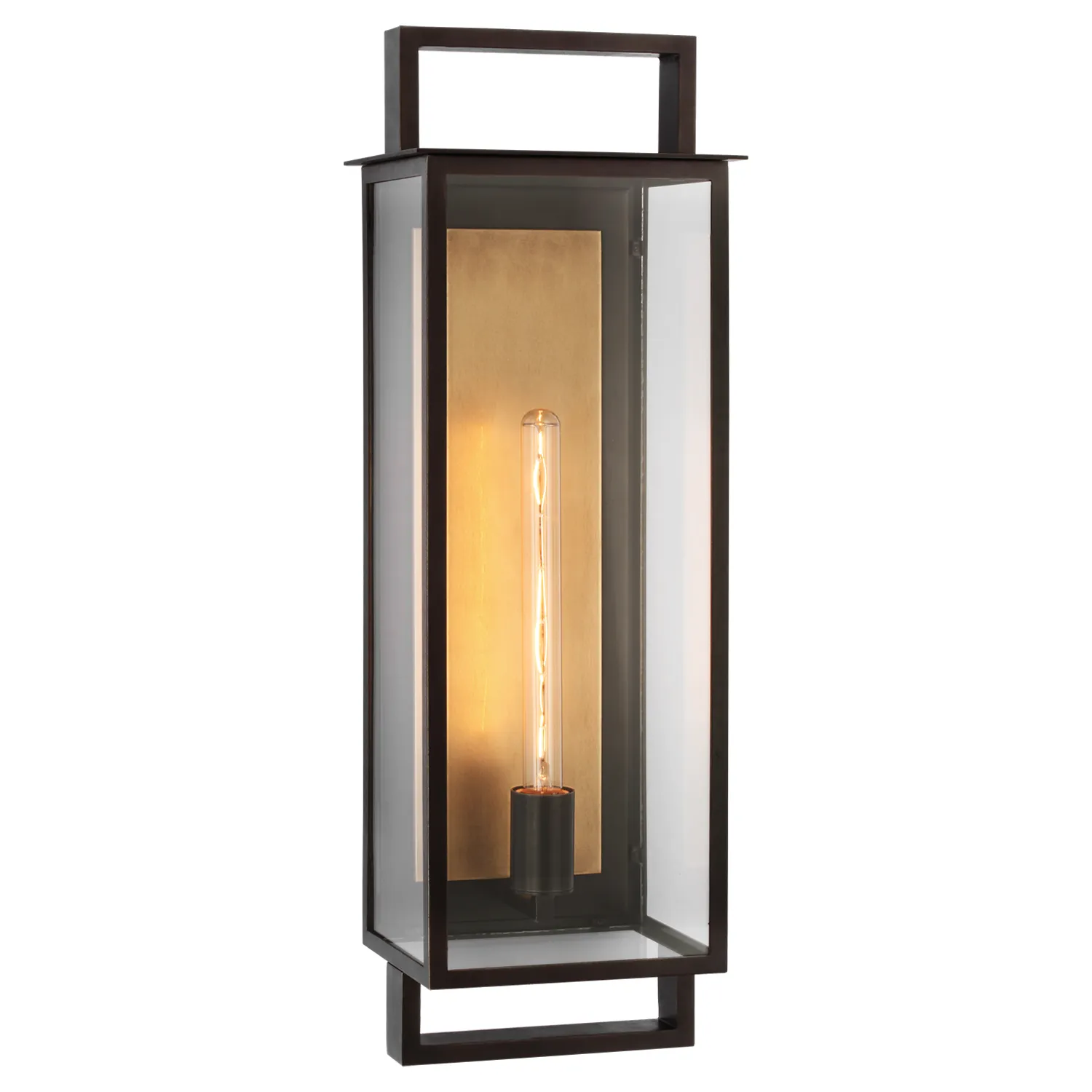 Halle Large Narrow Lantern - Black, Iron