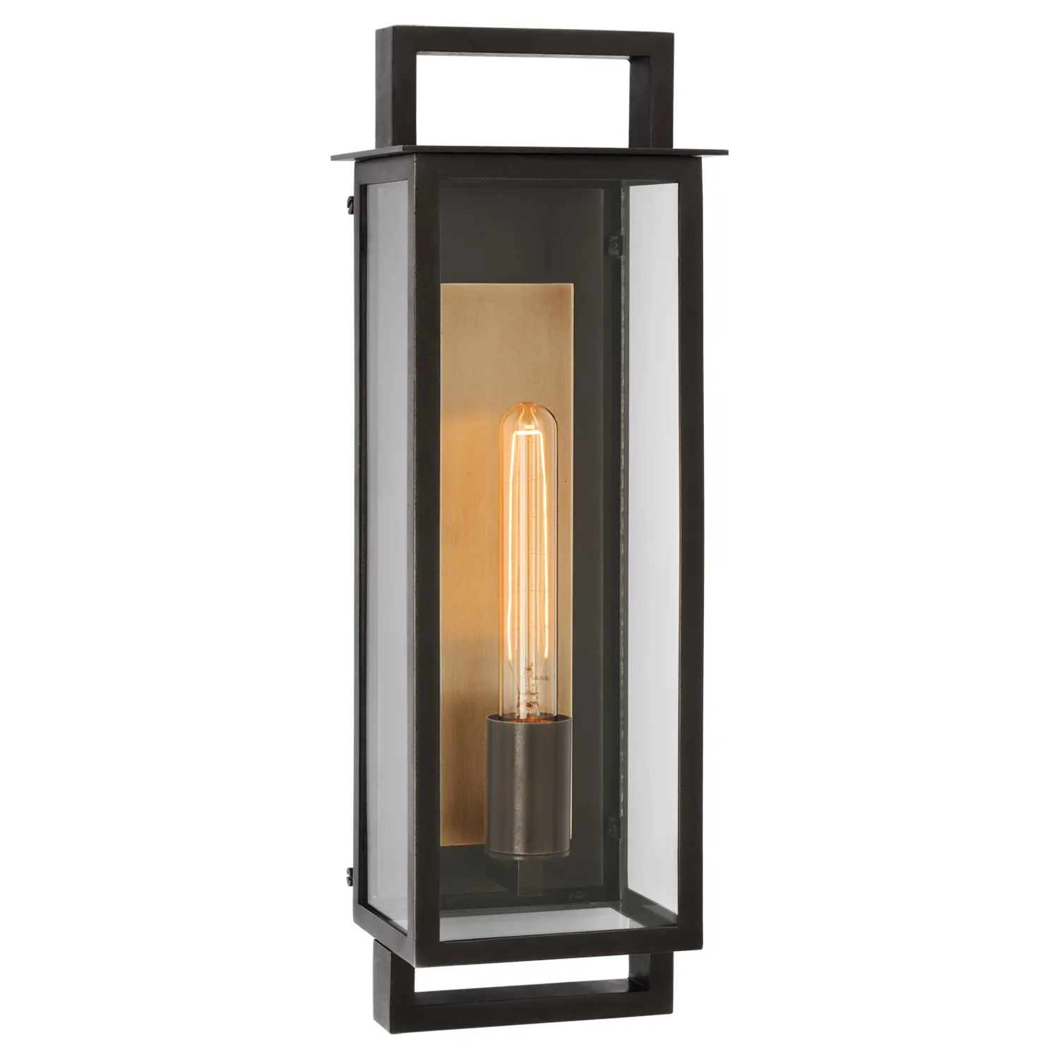 Halle Medium Narrow Lantern - Black, Iron