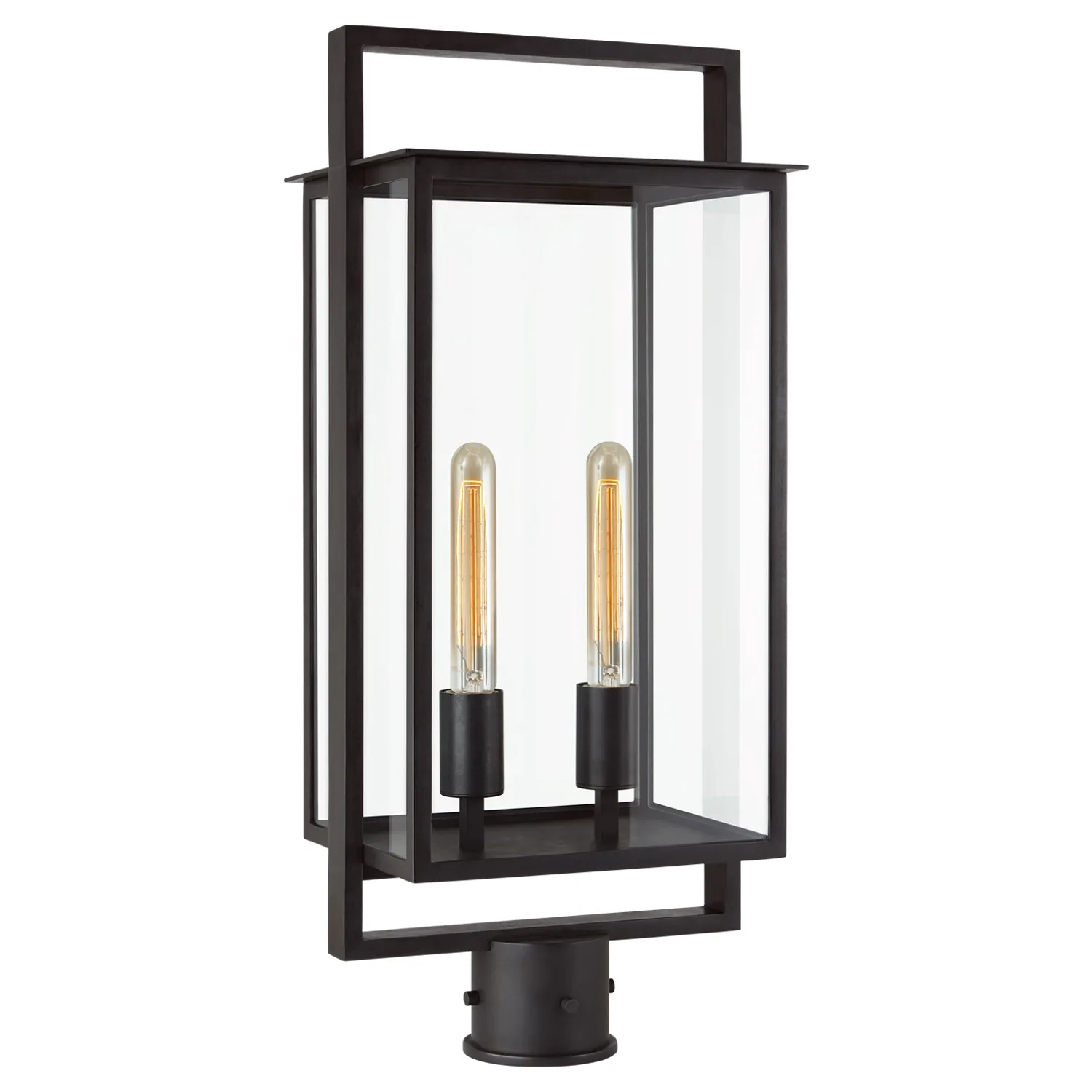 Halle Medium Post Lantern - Black, Iron