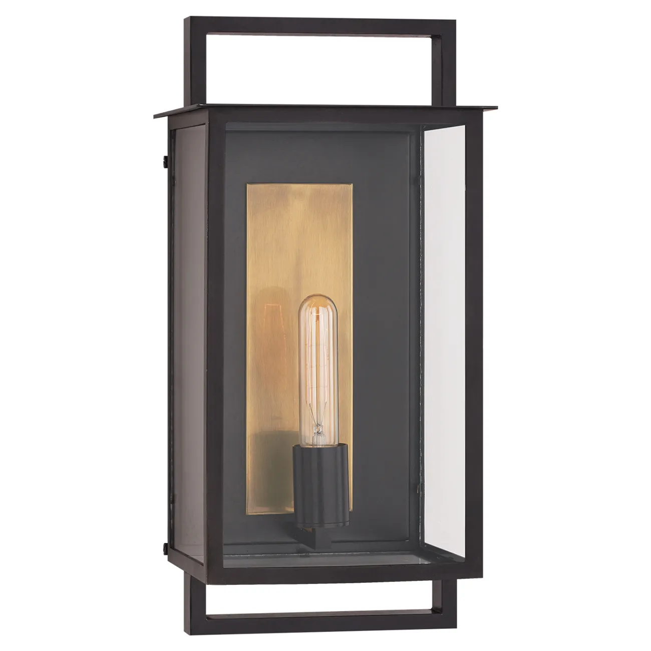 Halle Medium Wall Lantern - Black, Iron