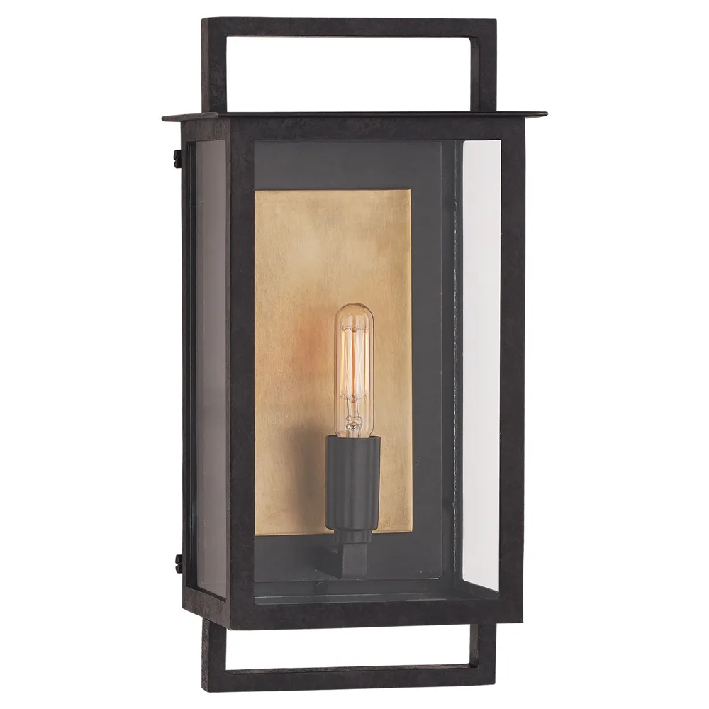 Halle Small Wall Lantern - Black, Iron
