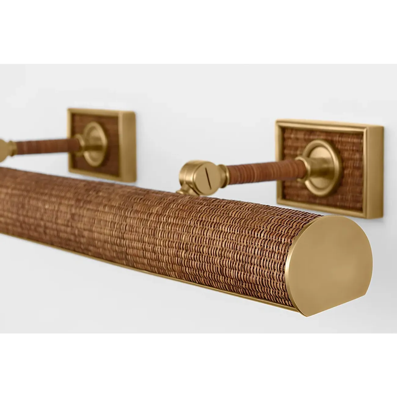 Halwell Double Arm Picture Light Sconce - Natural, Rattan