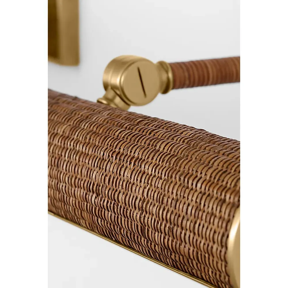 Halwell Double Arm Picture Light Sconce - Natural, Rattan
