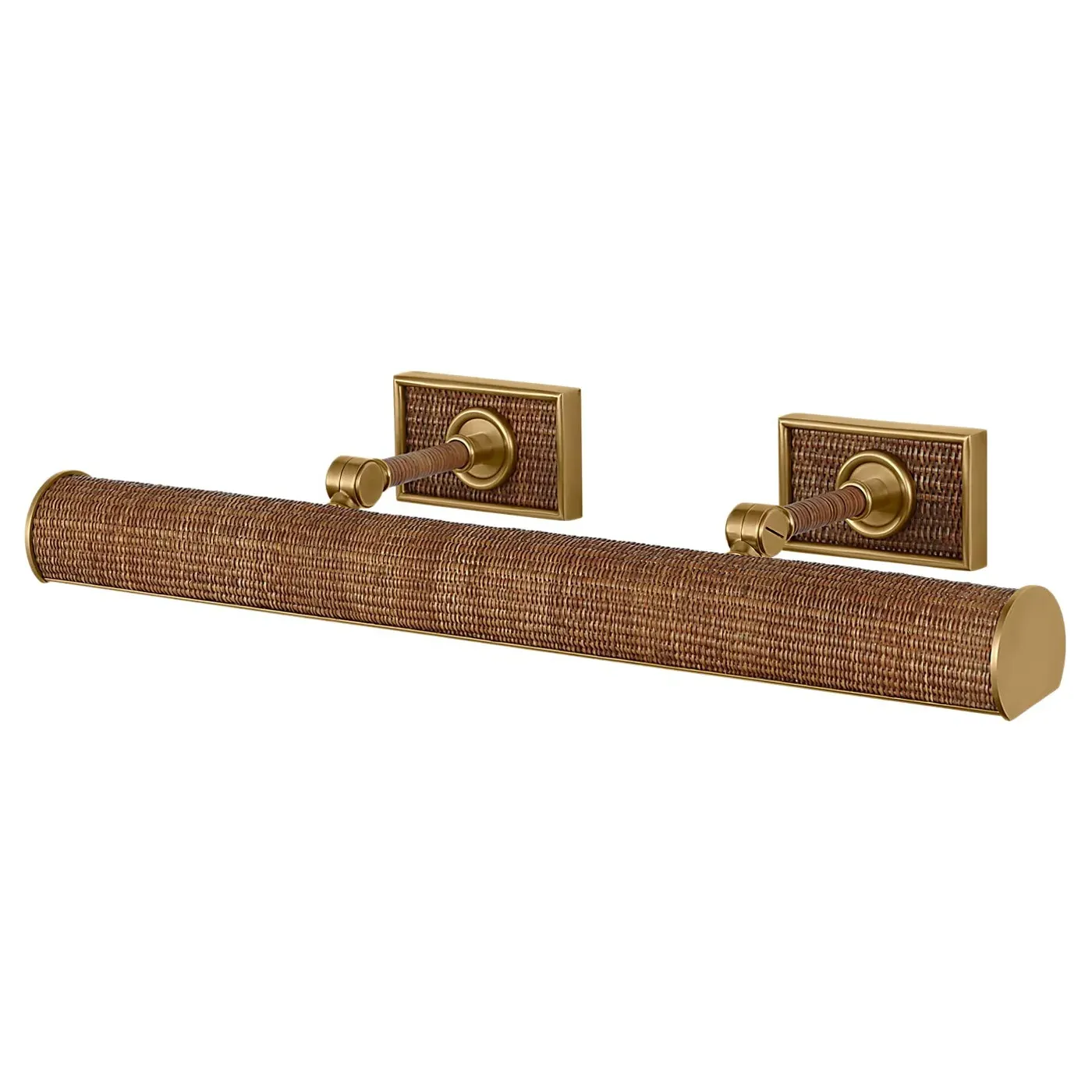 Halwell Double Arm Picture Light Sconce - Natural, Rattan