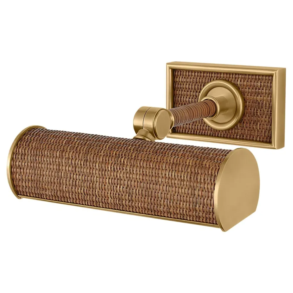 Halwell Single Arm Picture Light Sconce - Natural, Rattan