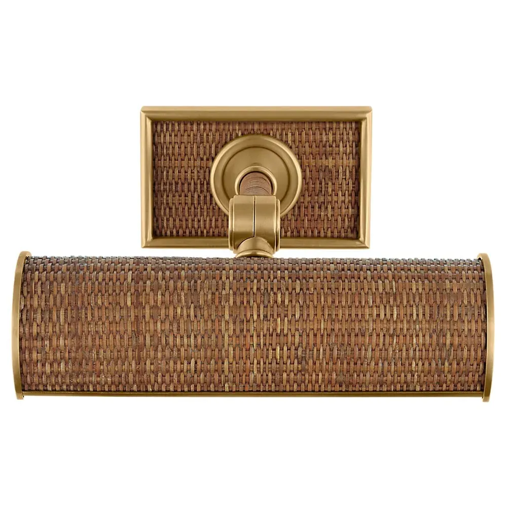 Halwell Single Arm Picture Light Sconce - Natural, Rattan image