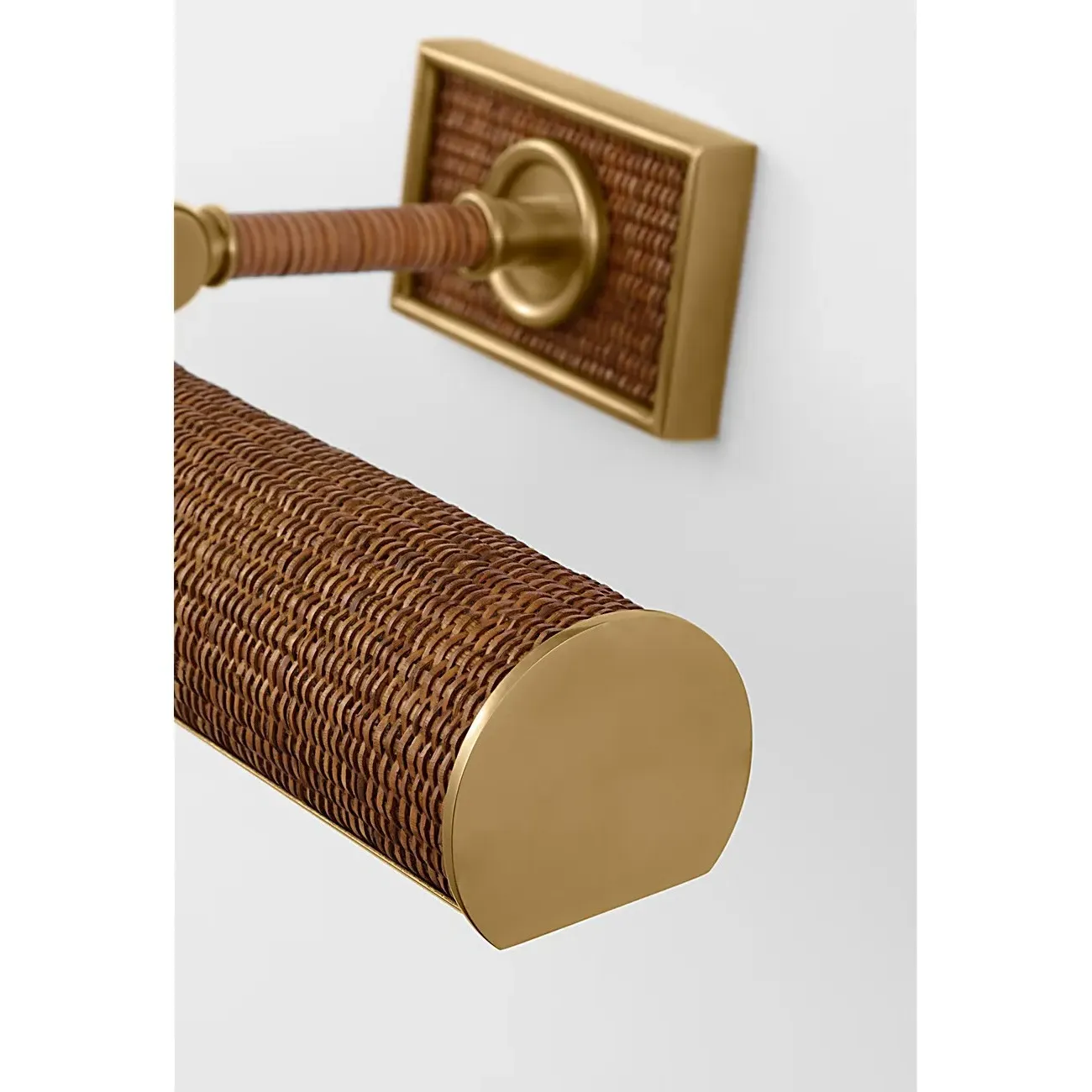 Halwell Single Arm Picture Light Sconce - Natural, Rattan