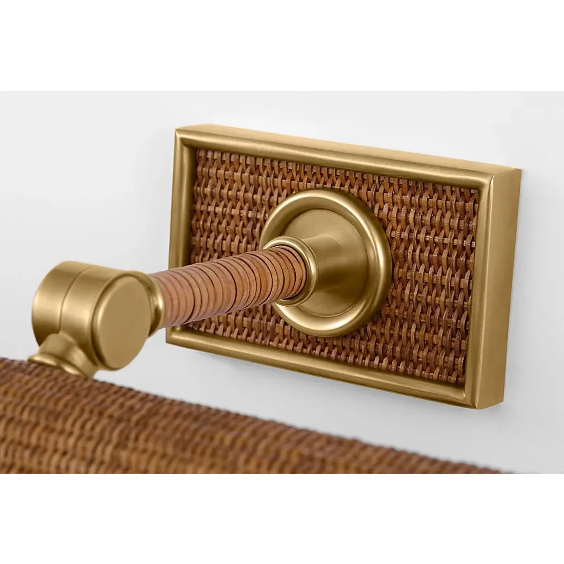 Halwell Single Arm Picture Light Sconce - Natural, Rattan