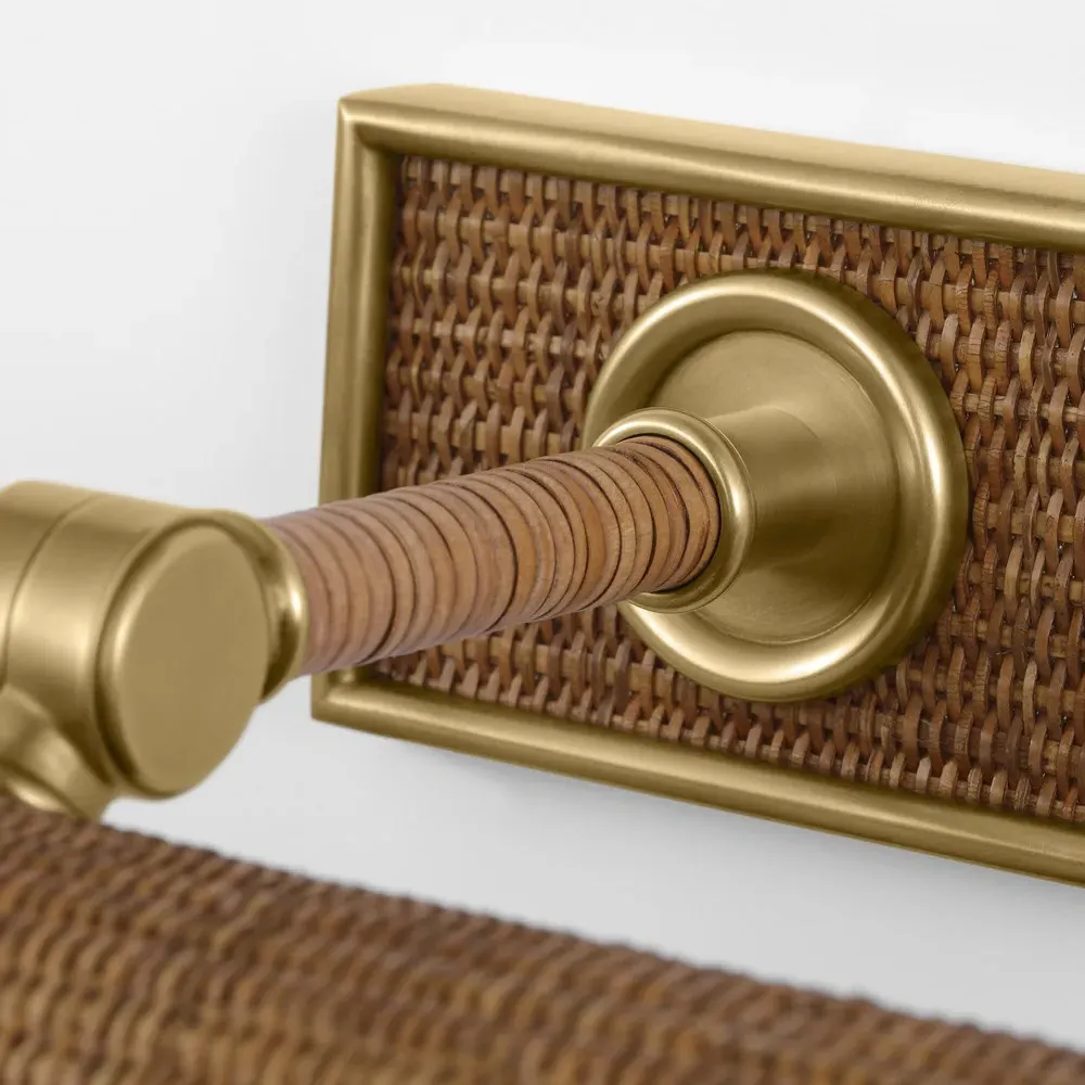 Halwell Single Arm Picture Light Sconce - Natural, Rattan