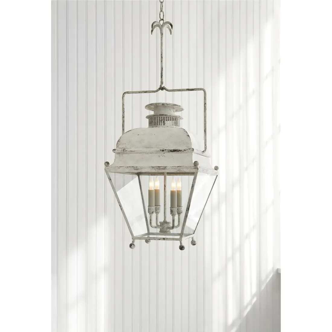 Holborn Small Framed Lantern - Old White, Metal