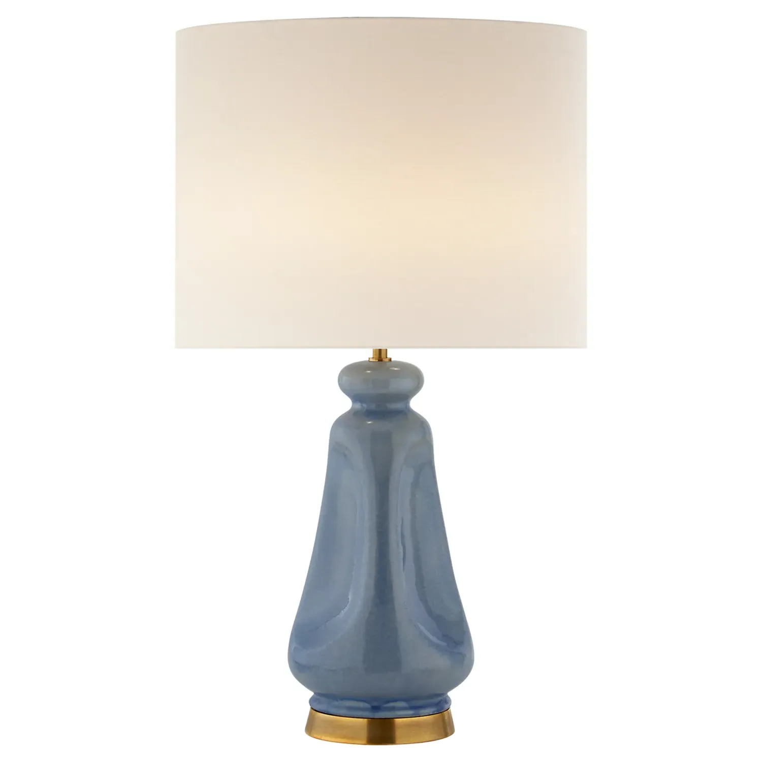 Kapila Round Table Lamp - Polar Blue, Linen