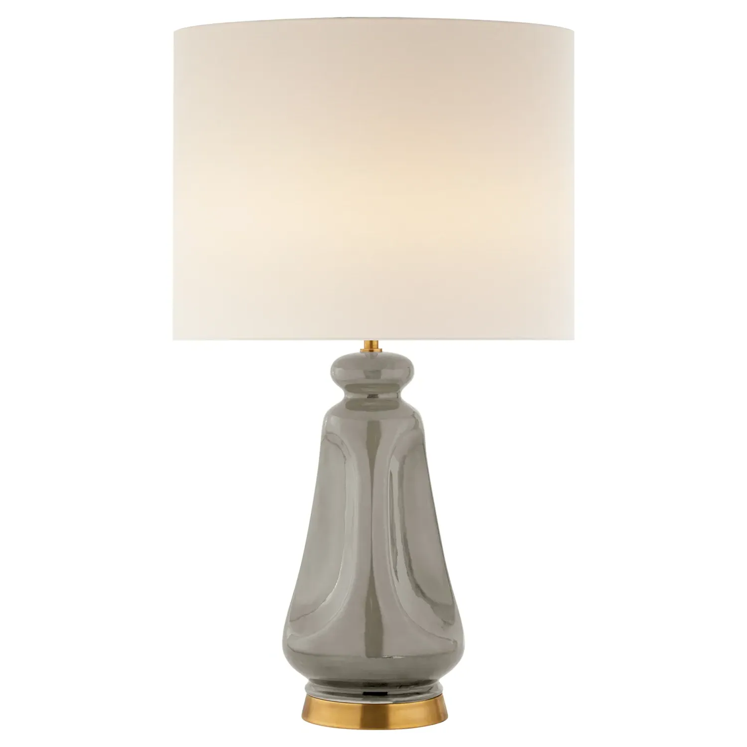 Kapila Round Table Lamp - Shellish Gray, Linen