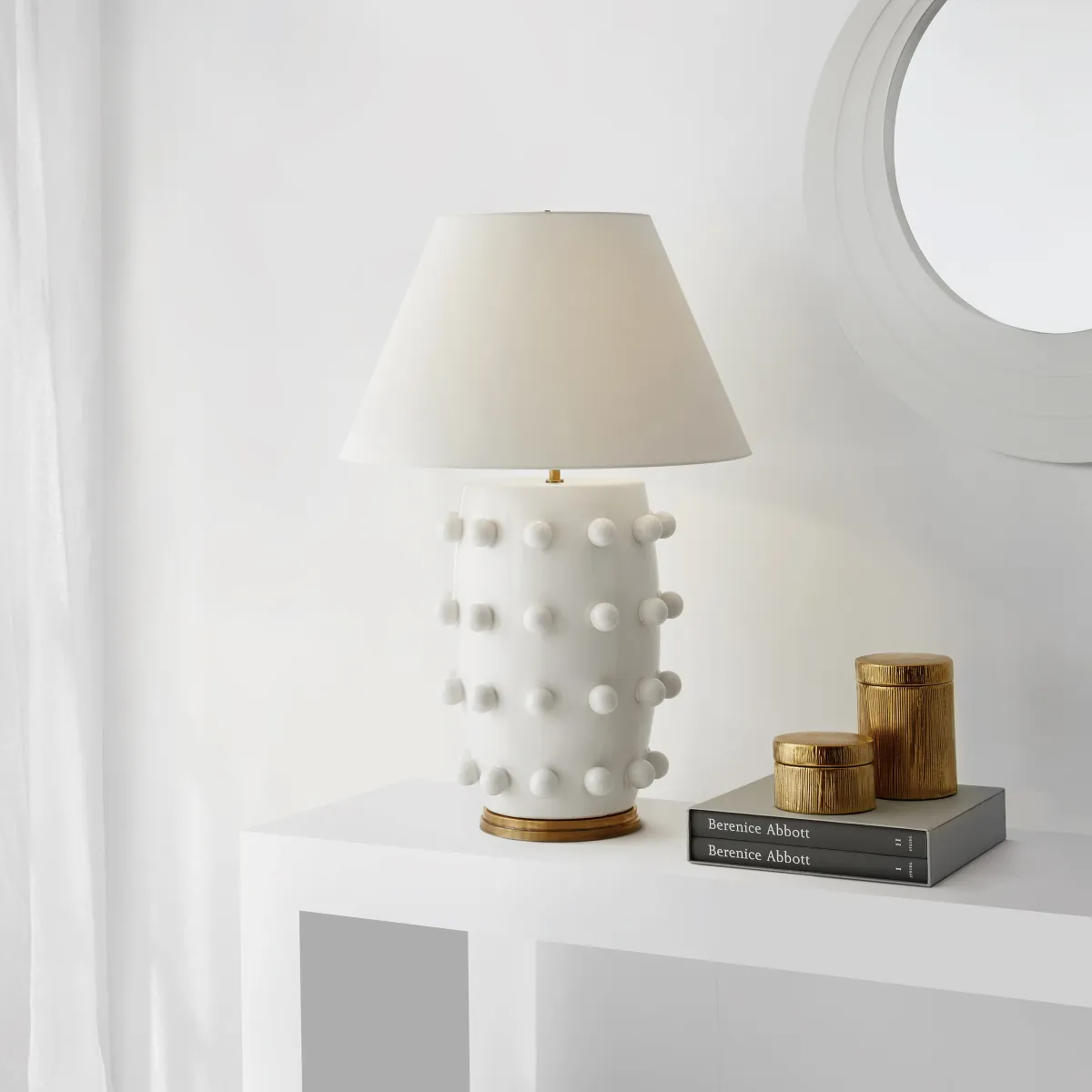 Linden Large Table Lamp - Plaster White, Linen
