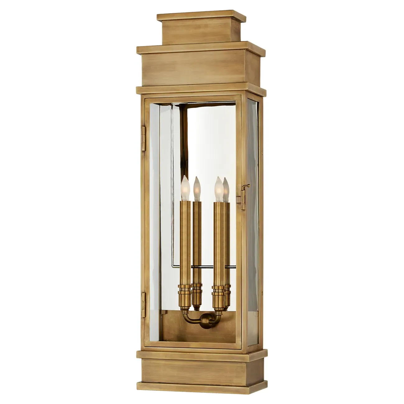 Linear Large Outdoor Sconce - Burnished Brass, Metal