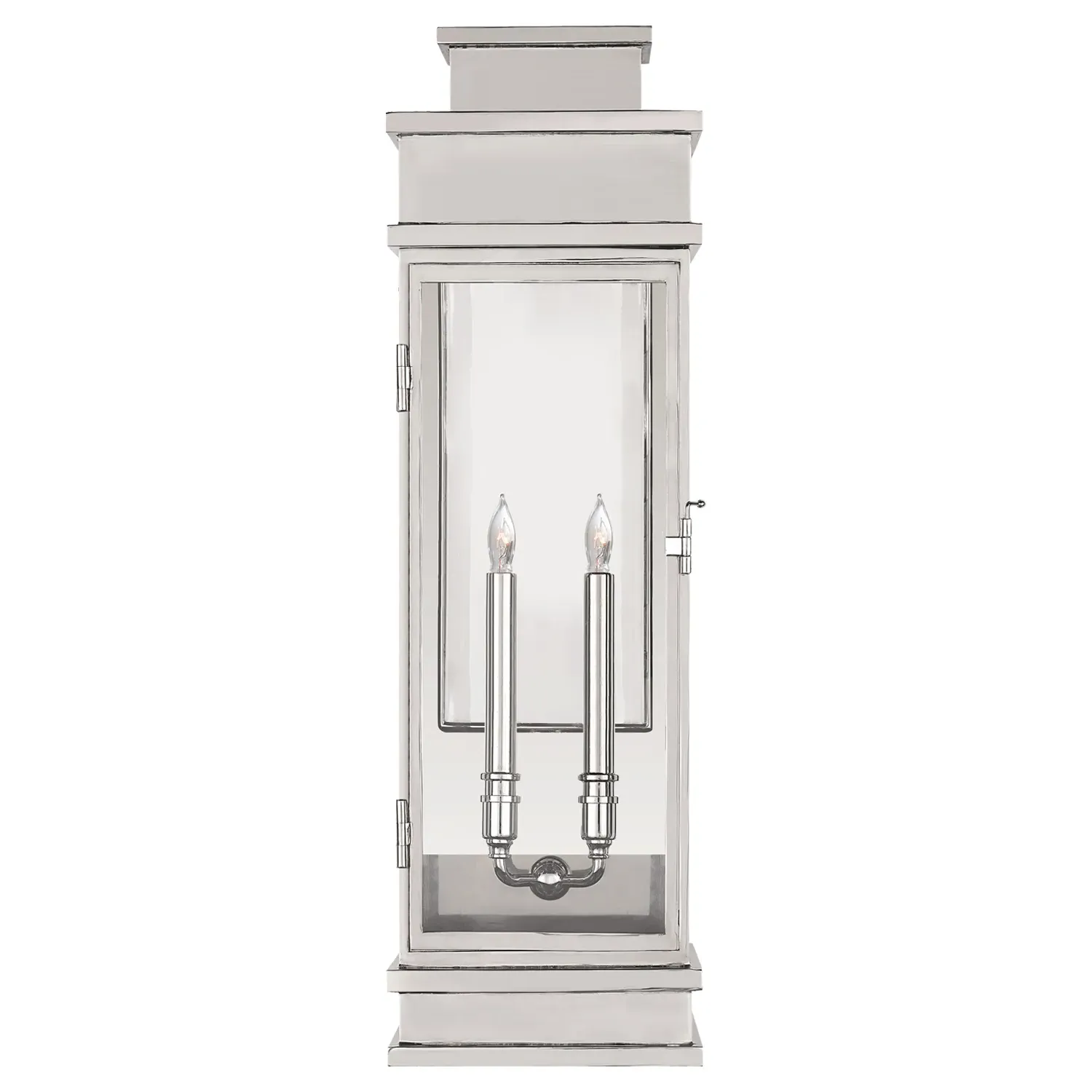 Linear Large Outdoor Sconce - Polished Nickel, Metal