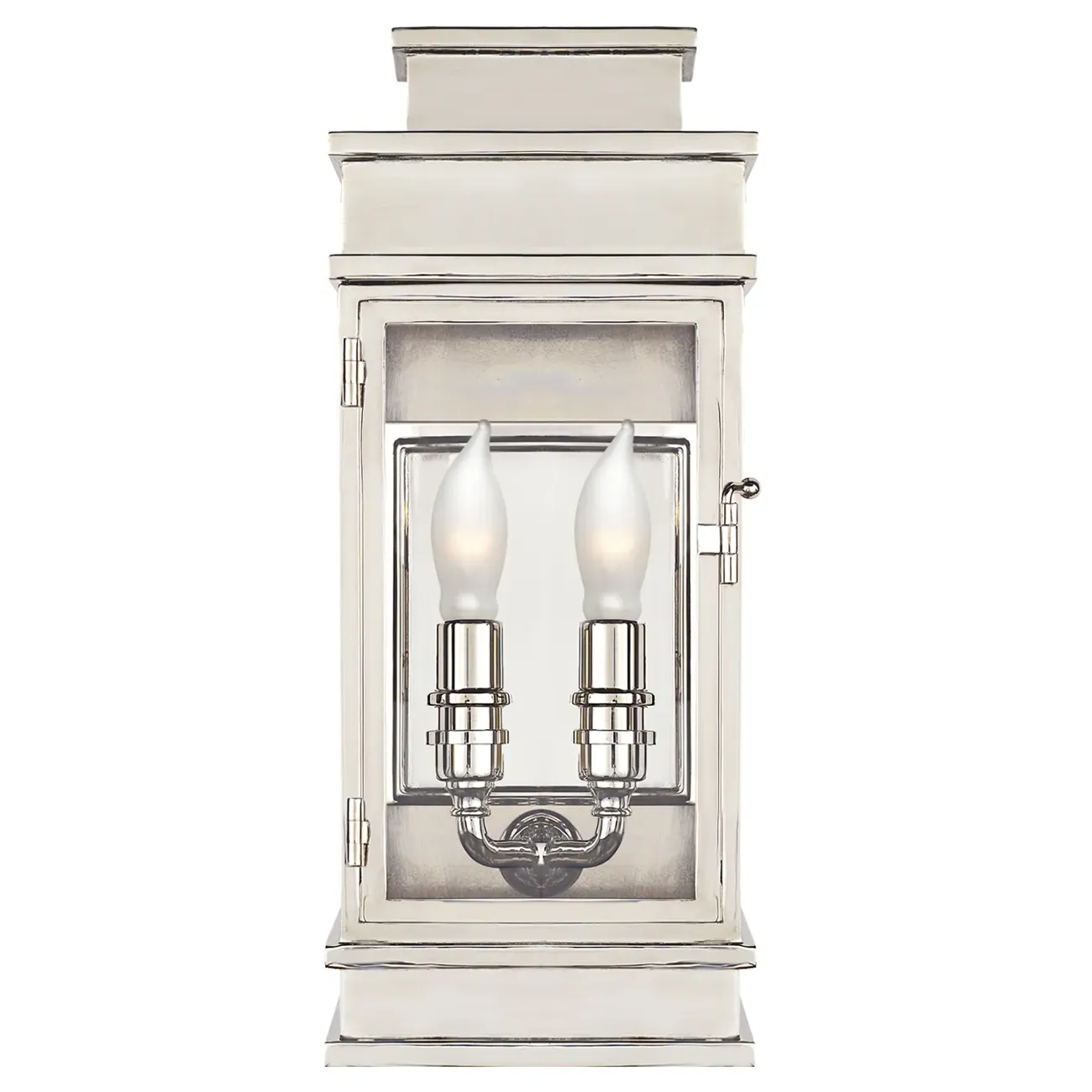 Linear Mini Outdoor Sconce - Polished Nickel, Metal