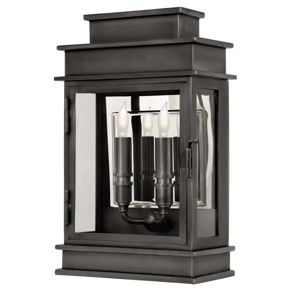 Linear Short Outdoor Sconce - French Bronze, Metal