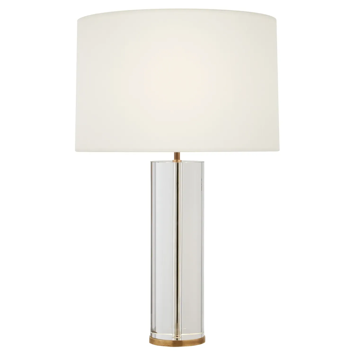 Lineham Cordless Table Lamp - Crystal, Antique Brass