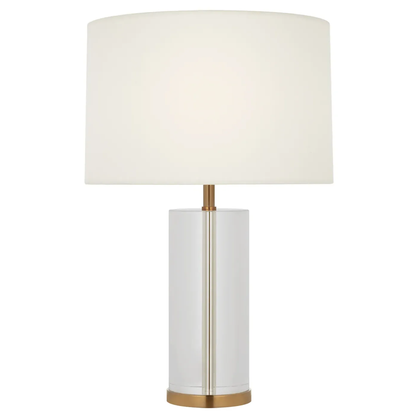 Lineham Cordless Table Lamp - Crystal, Antique Brass image