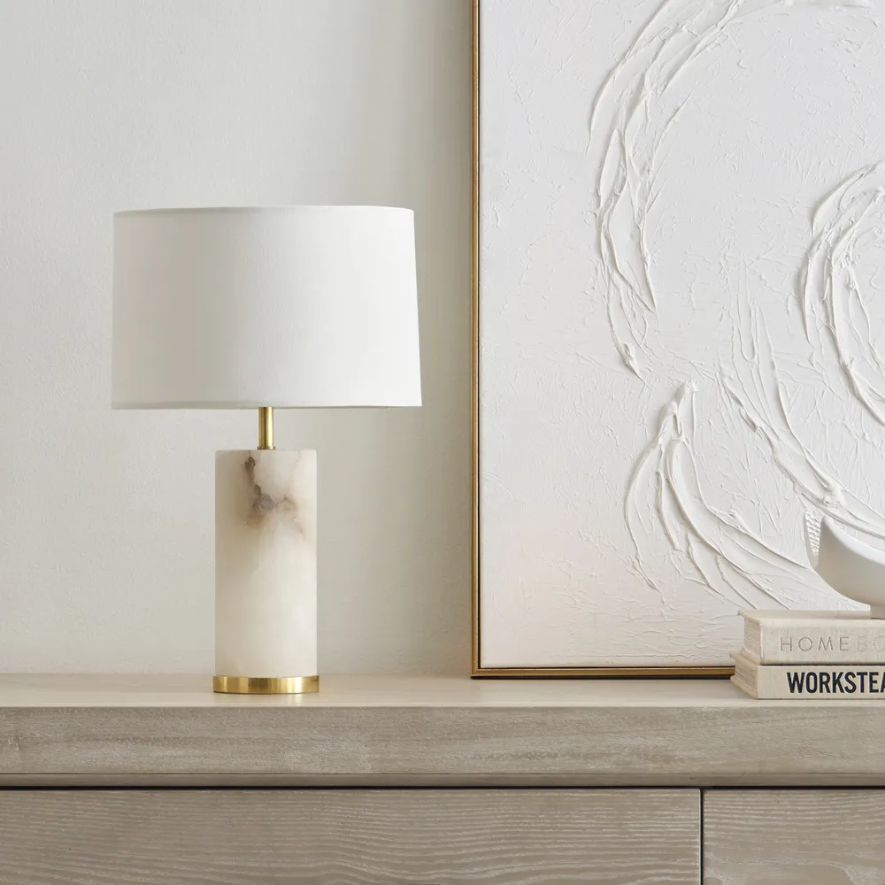 Lineham Cordless Table Lamp - White, Alabaster