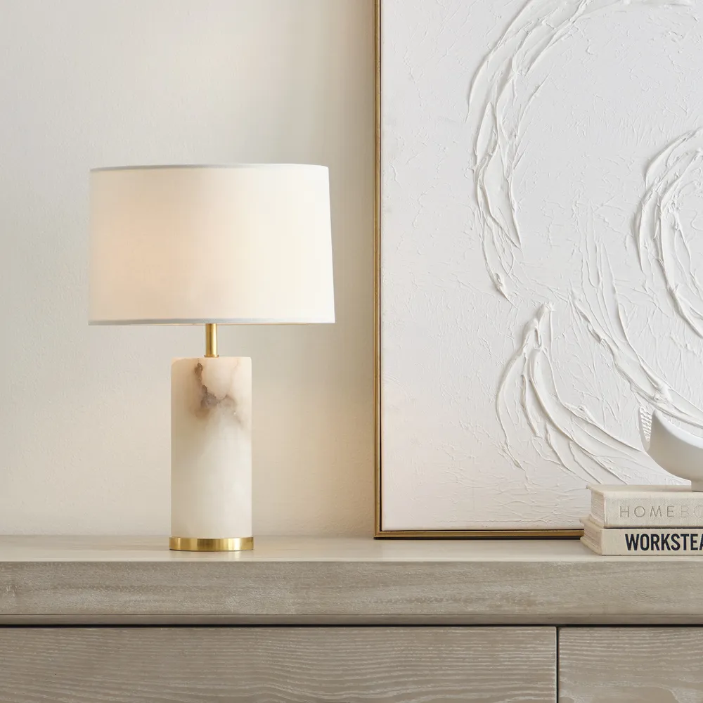 Lineham Cordless Table Lamp - White, Alabaster