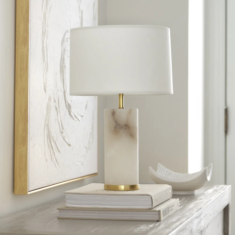 Lineham Cordless Table Lamp - White, Alabaster