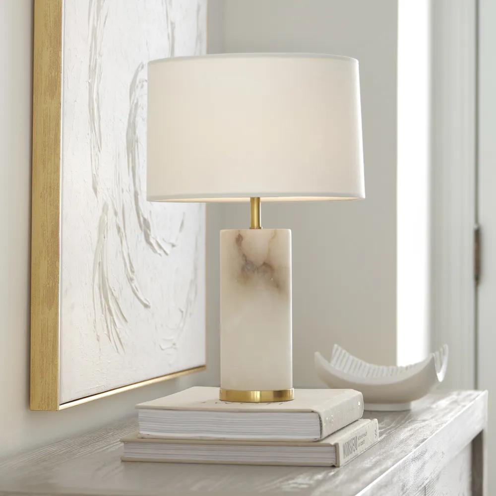 Lineham Cordless Table Lamp - White, Alabaster