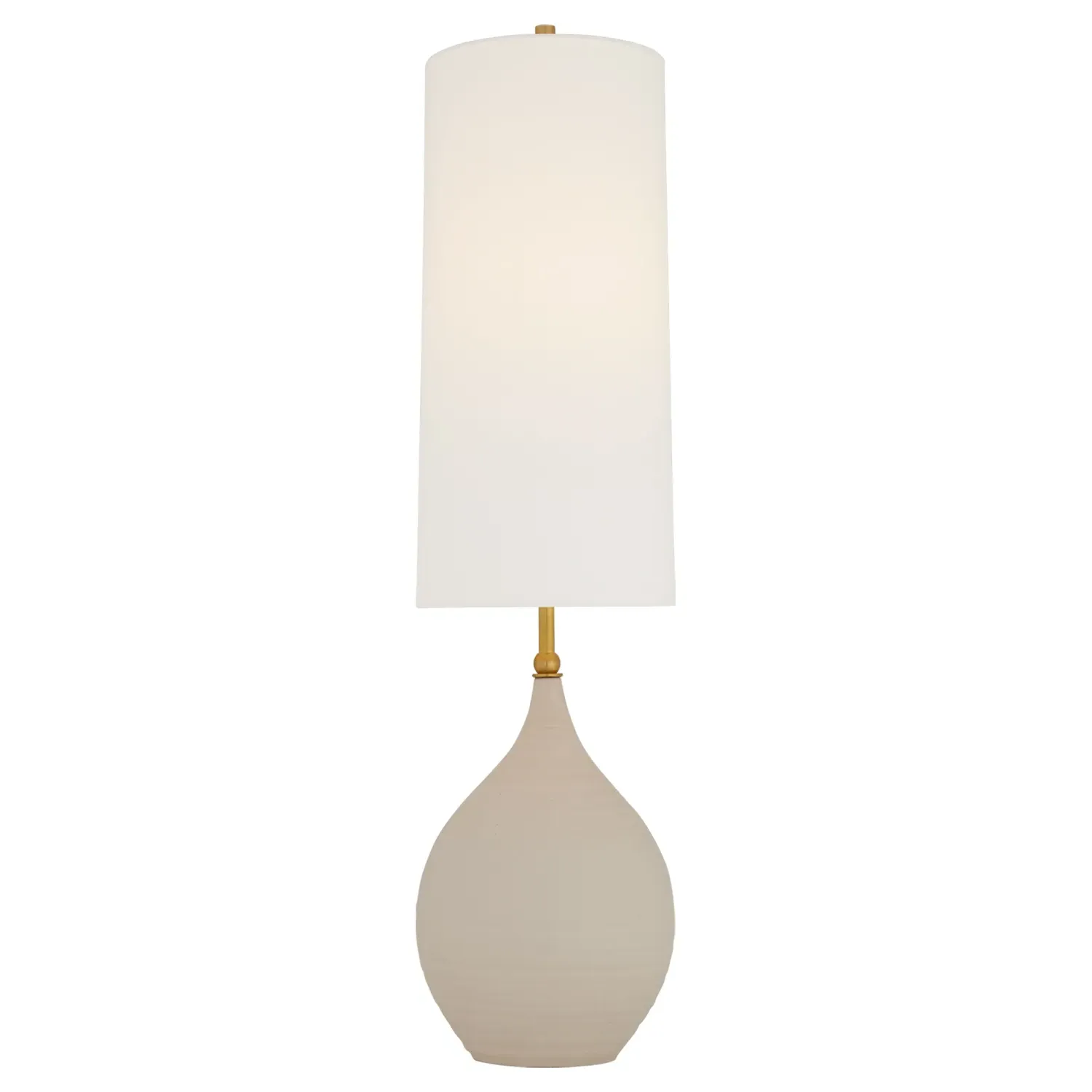 Loren Mid Century Round Table Lamp - Natural Shell, Ceramic