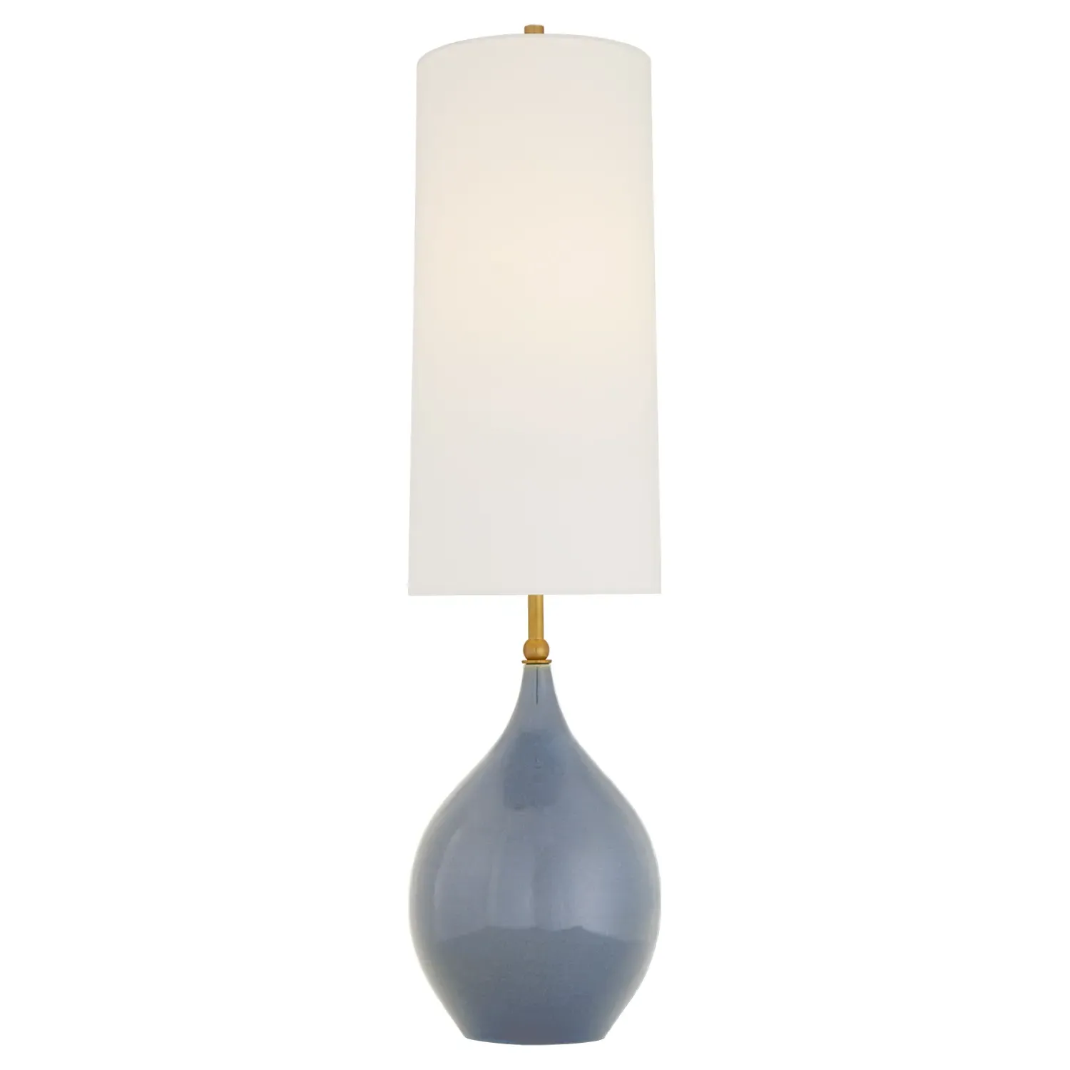 Loren Mid Century Round Table Lamp - Polar Blue, Ceramic