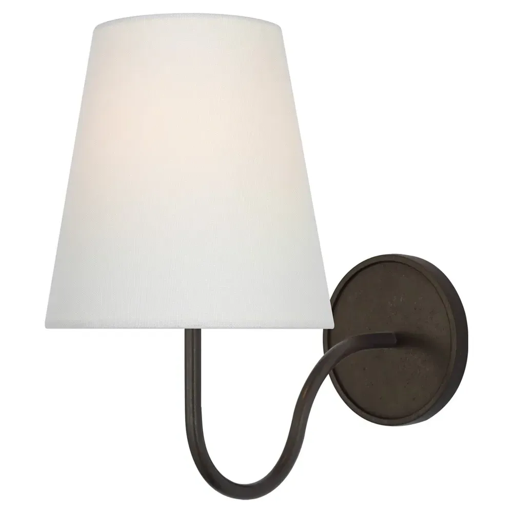Lyndsie Armed Sconce - Aged Iron, Linen image