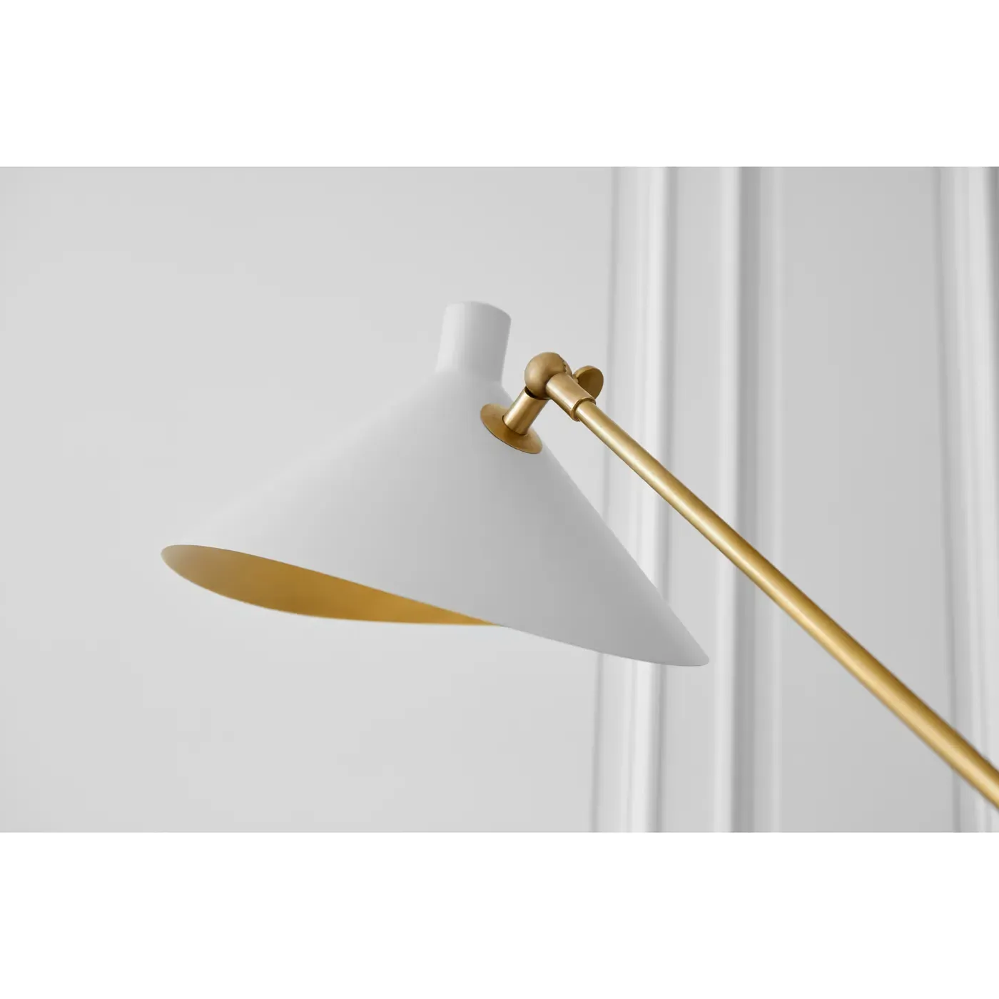 Mayotte Cone Task Floor Lamp - Antique Brass, Metal