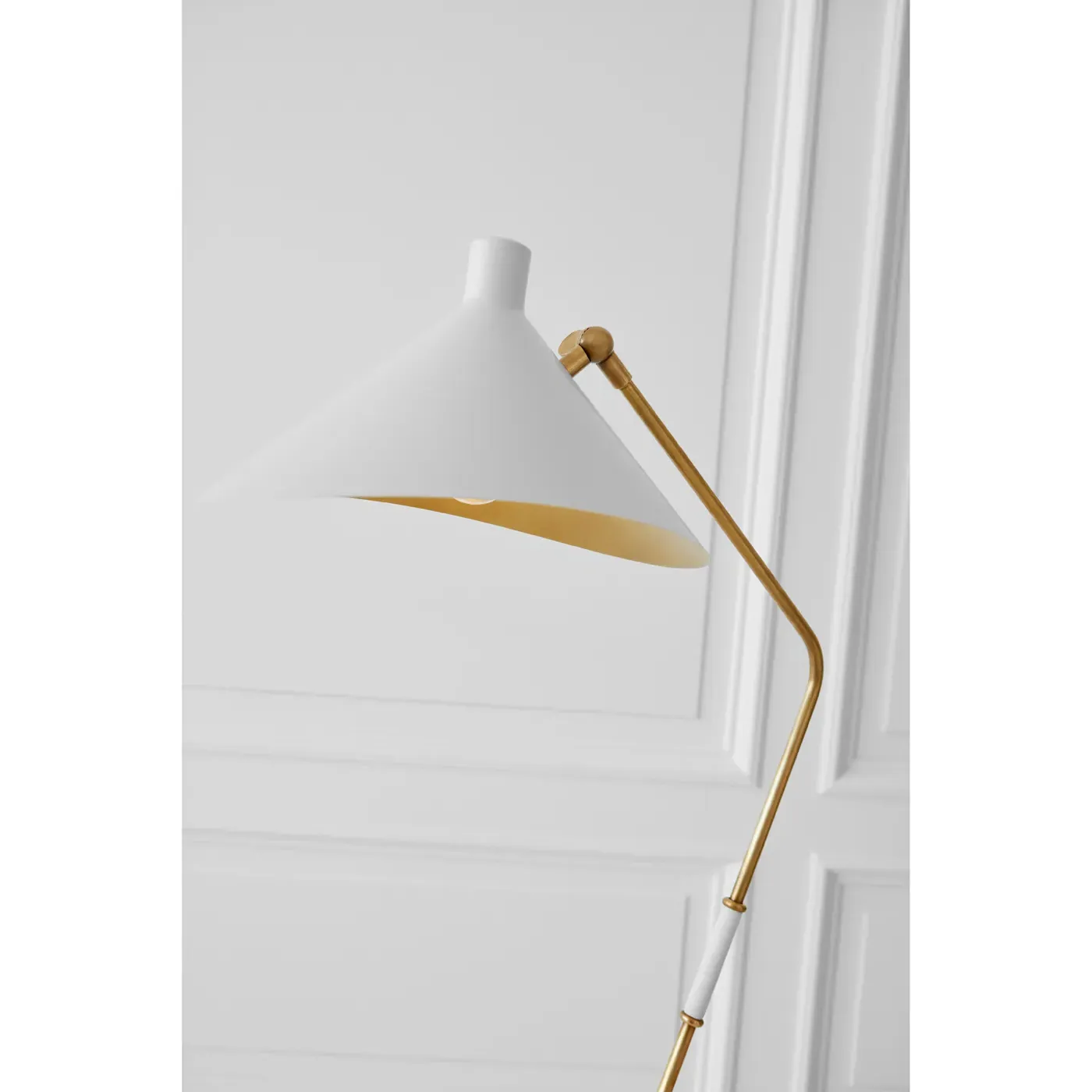 Mayotte Cone Task Floor Lamp - Antique Brass, Metal