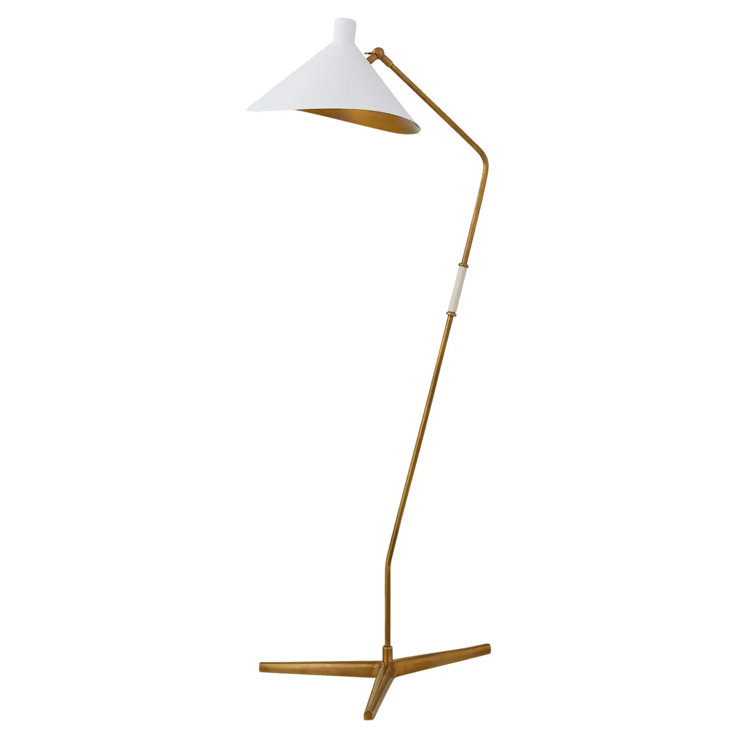 Mayotte Cone Task Floor Lamp - Antique Brass, Metal