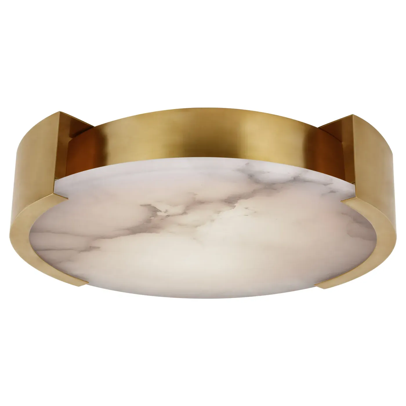 Melange Extra Large Flush Mount - Antique Brass, Alabaster