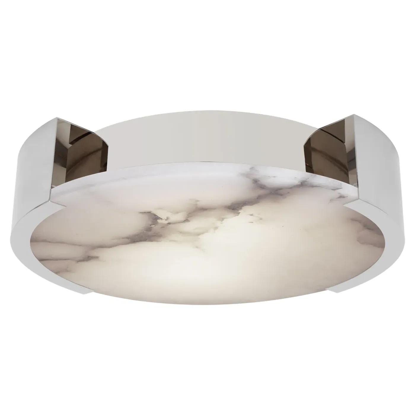 Melange Extra Large Flush Mount - Polished Nickel, Alabaster