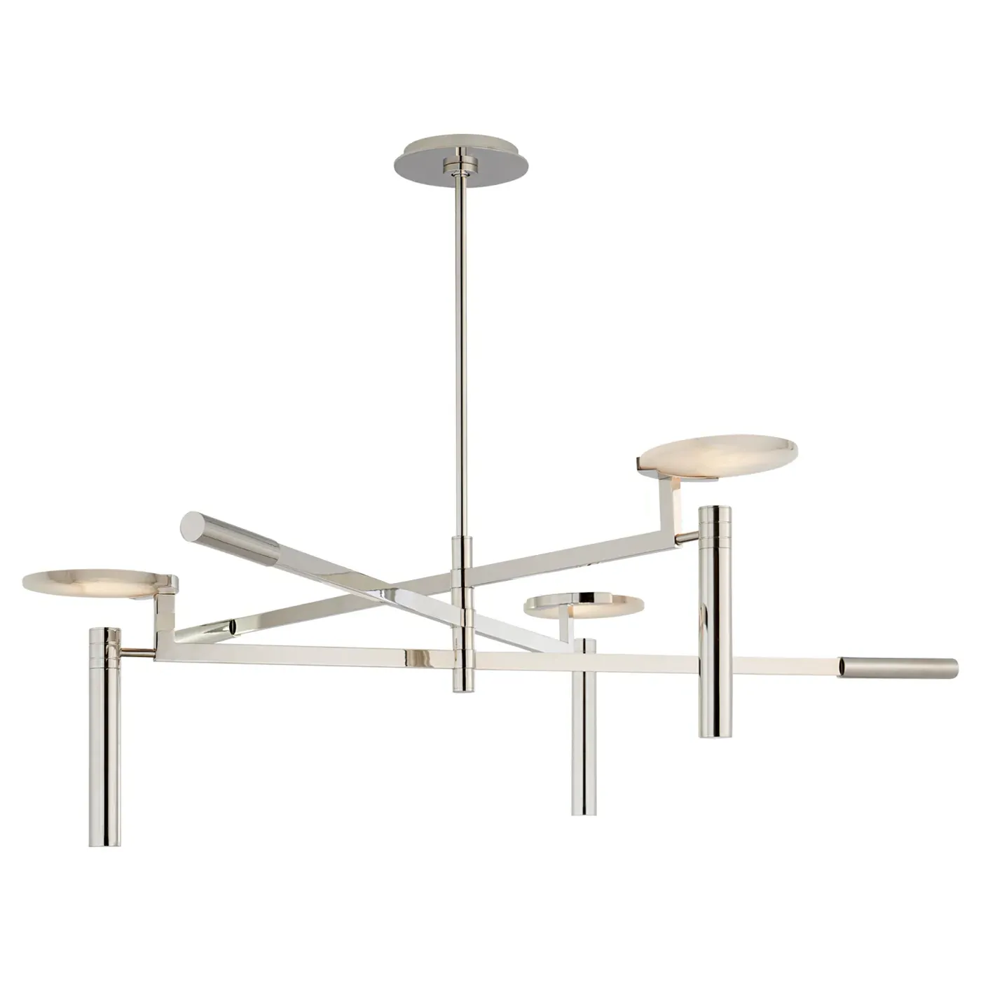 Melange Floating Disc Chandelier - Polished Nickel, Alabaster