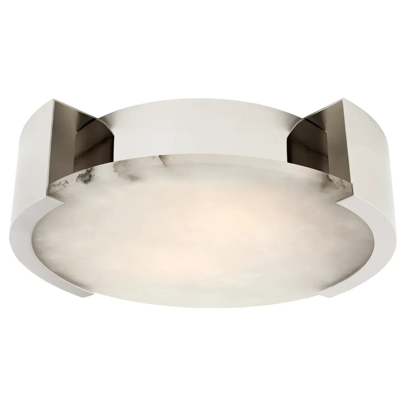 Melange Large Flush Mount - Polished Nickel, Alabaster