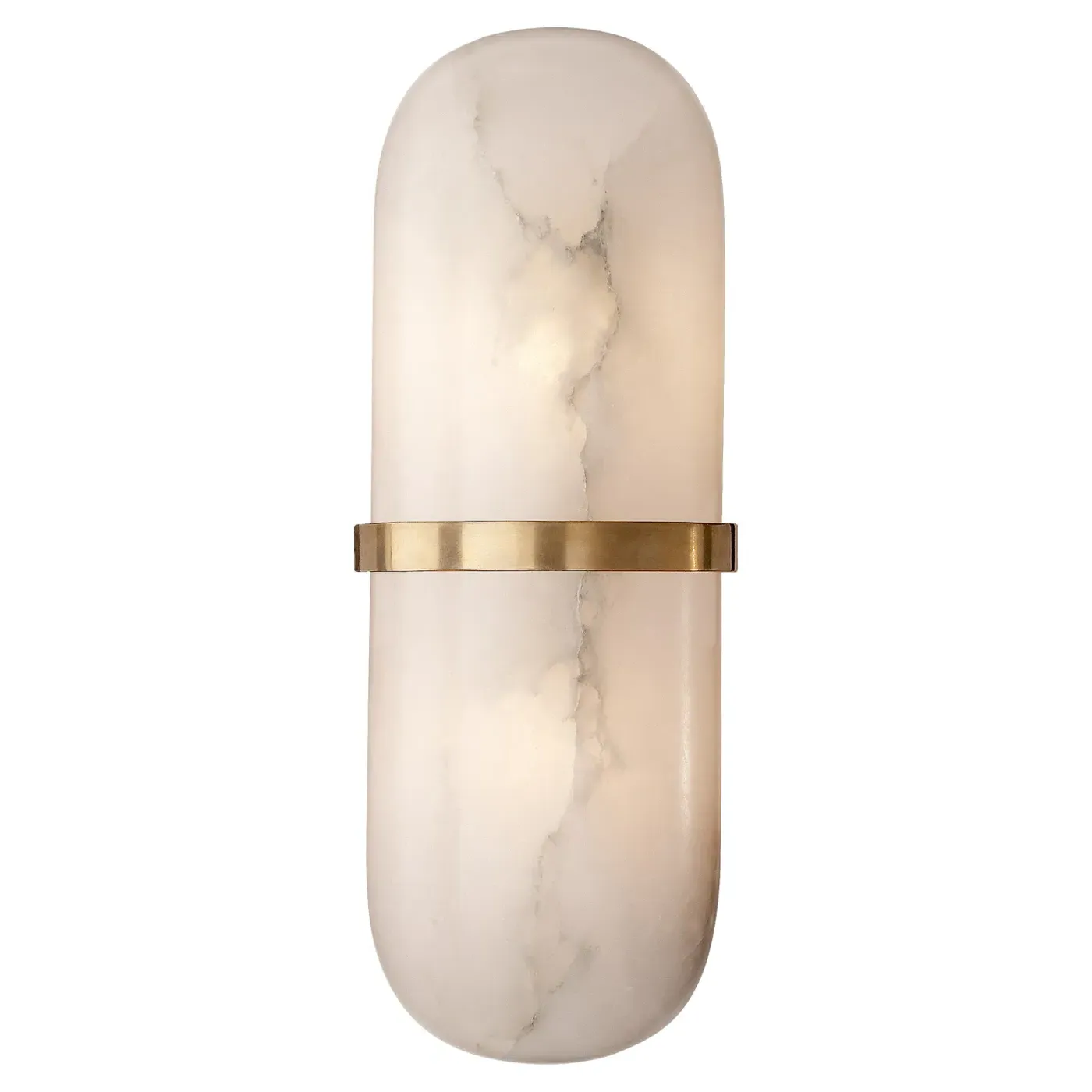 Melange Pill Form Sconce - Antique Burnished Brass, Alabaster image