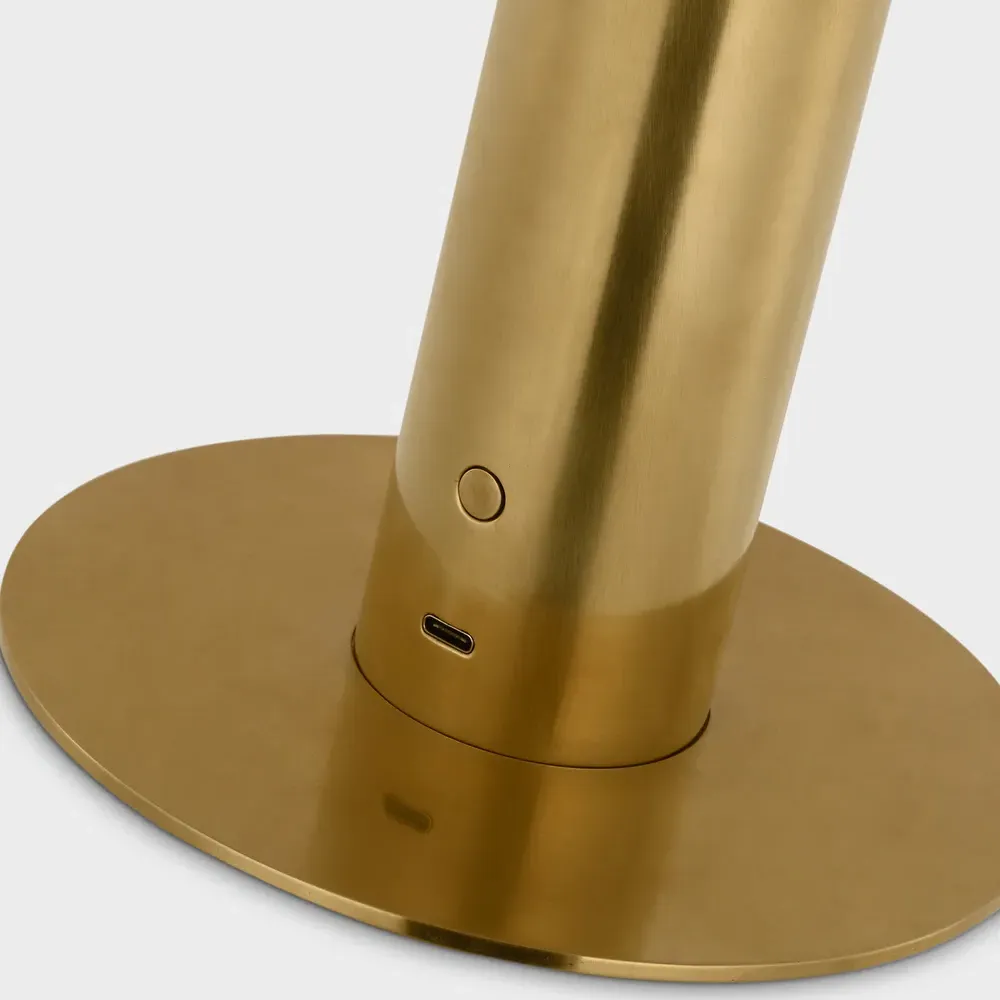 Melange Rechargeable Table Lamp - Antique Brass, Alabaster