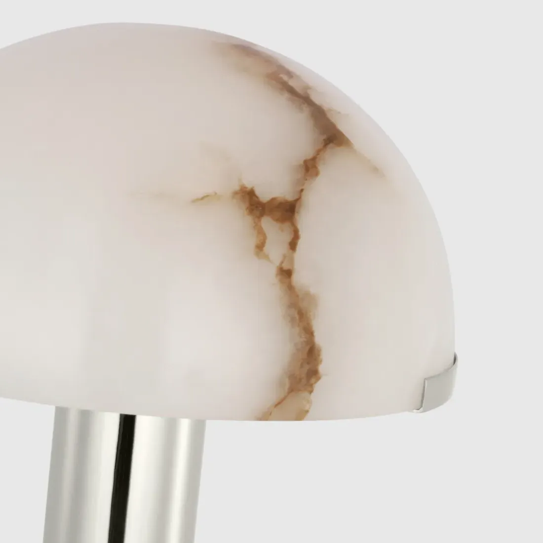 Melange Rechargeable Table Lamp - Polished Nickel, Alabaster
