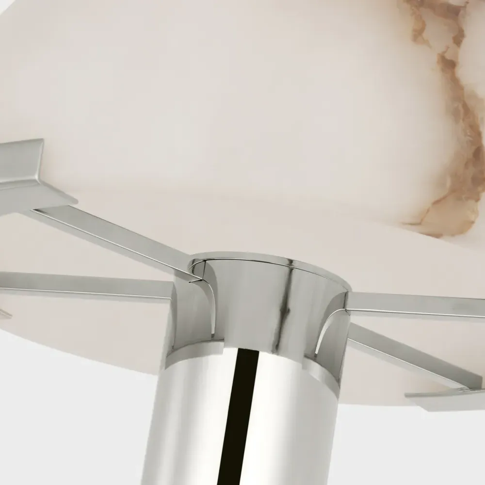 Melange Rechargeable Table Lamp - Polished Nickel, Alabaster