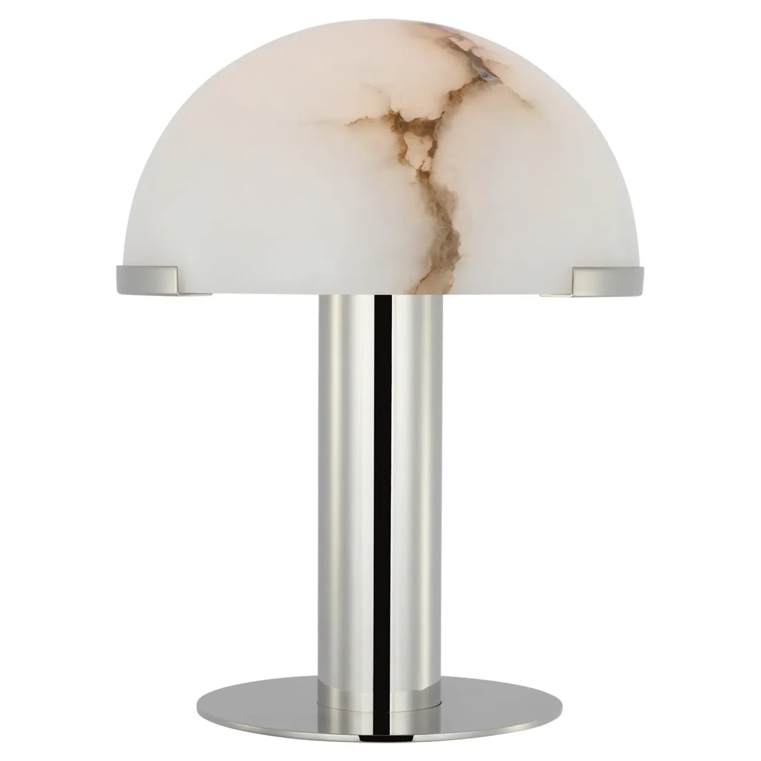 Melange Rechargeable Table Lamp - Polished Nickel, Alabaster