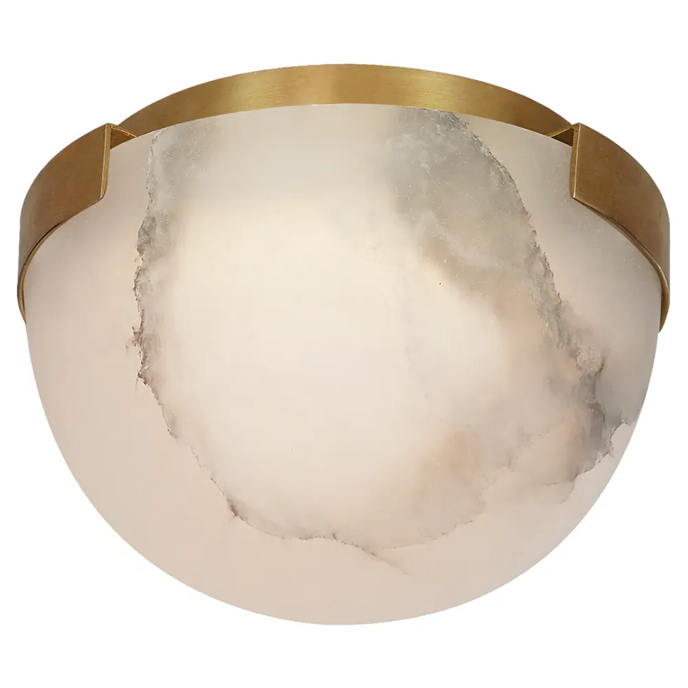 Melange Solitaire Flush Mount - Antique Brass, Alabaster image