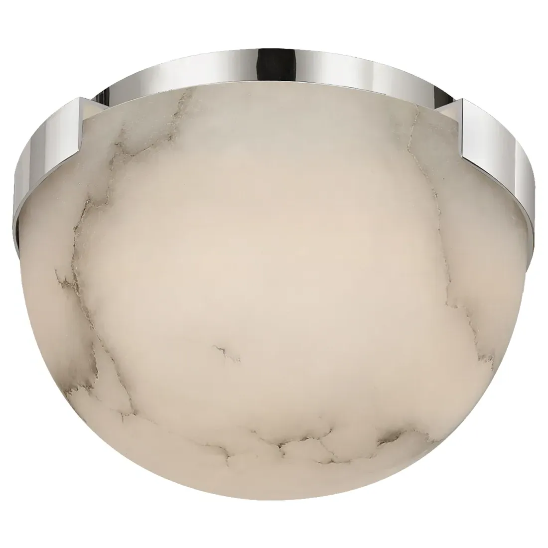 Melange Solitaire Flush Mount - Polished Nickel, Alabaster image